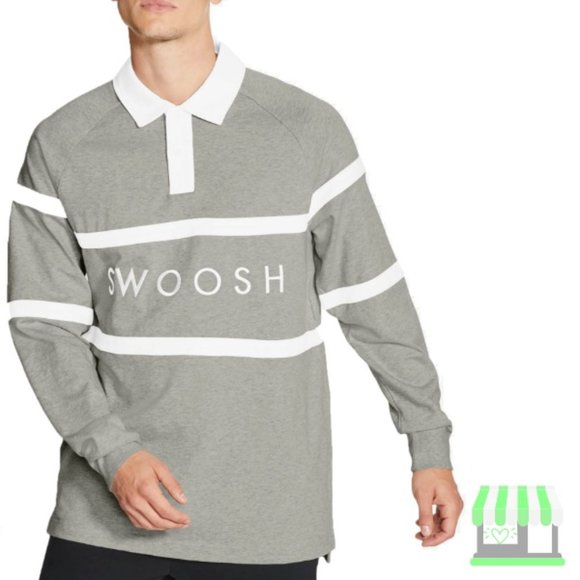 Nike Men's Swoosh Sweatshirt - Gray - Picture 3 of 8